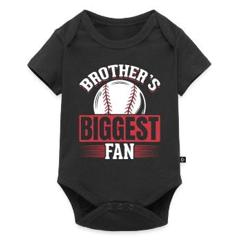 Little Sister Baseball Brother Fan - Baby Premium short-sleeve bodysuit - black - Front