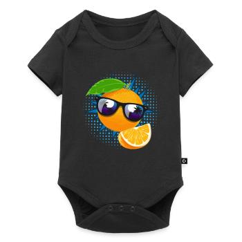 Orange Lunettes de soleil Jus Fruit - Body à manches courtes Premium Bébé - noir - Devant