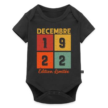 Décembre 1922 Edition limitée Cadeau Anniversaire - Body à manches courtes Premium Bébé - noir - Devant