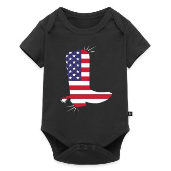 American Flag Cowboy Boot Stars And Stripes - Baby Premium short-sleeve bodysuit - black - Front
