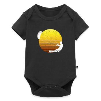 Kiteboarding Retro Kiteboard Kitesurf Funny - Baby Premium Kurzarmbody - Schwarz - Vorne
