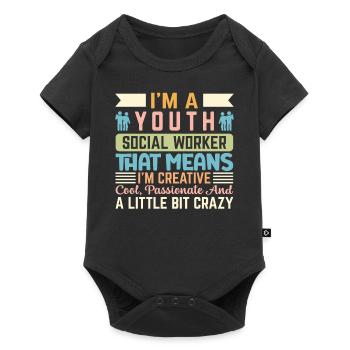 Je suis une travailleuse sociale pour les jeunes, ce qui signifie - Body à manches courtes Premium Bébé - noir - Devant