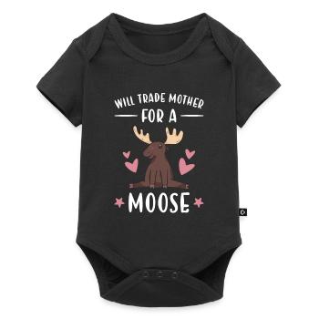 Le wapiti échangera sa mère contre un orignal - Body à manches courtes Premium Bébé - noir - Devant