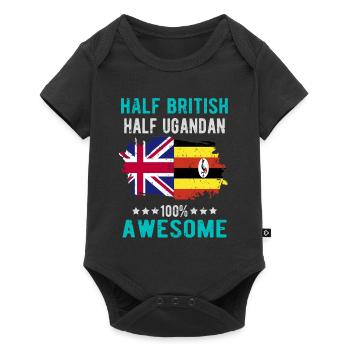 Half British Half Ugandan - Baby Premium short-sleeve bodysuit - black - Front