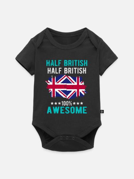 Halb Brite Halb Britisch - Baby Premium Kurzarmbody - Schwarz