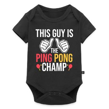 Ce gars est le champion de ping-pong - Body à manches courtes Premium Bébé - noir - Devant