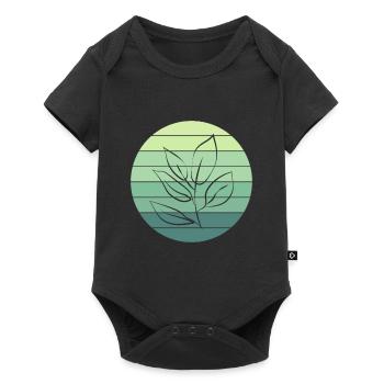 Vegetable Lover's Leaf Sunset Design - Baby Premium short-sleeve bodysuit - black - Front