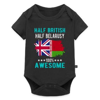 Moitié britannique moitié biélorusse - Body à manches courtes Premium Bébé - noir - Devant