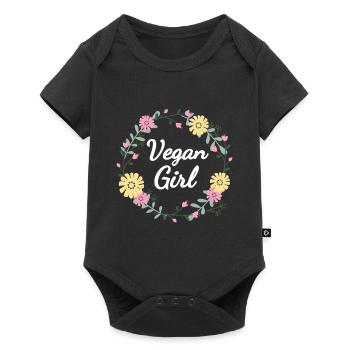 Vegan Girl Vegetable Lover Women - Baby Premium short-sleeve bodysuit - black - Front
