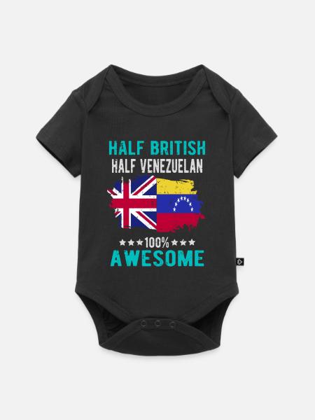 Halb Brite Halb Venezolaner - Baby Premium Kurzarmbody - Schwarz