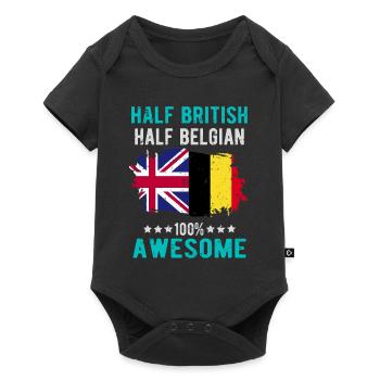 Moitié britannique moitié belge - Body à manches courtes Premium Bébé - noir - Devant