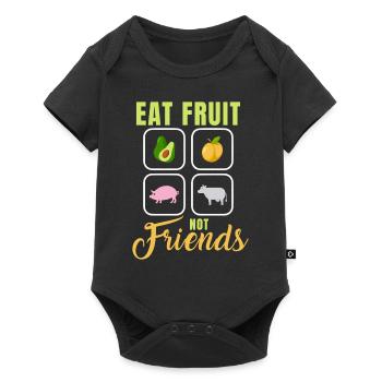 Ne mangez pas d’amis - Végétalien - Body à manches courtes Premium Bébé - noir - Devant