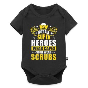 Nicht Alle Superhelden Tragen Capes, Manche Tragen - Baby Premium Kurzarmbody - Schwarz - Vorne