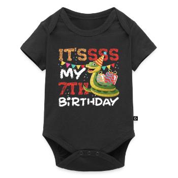 Snake Serpent It'ssss My 7th - Baby Premium Kurzarmbody - Schwarz - Vorne