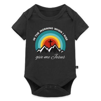 Am Morgen, wenn ich aufstehe, gib mir Jesus - - Baby Premium Kurzarmbody - Schwarz - Vorne