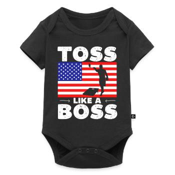 Toss like a boss - funny cornhole - Baby Premium short-sleeve bodysuit - black - Front