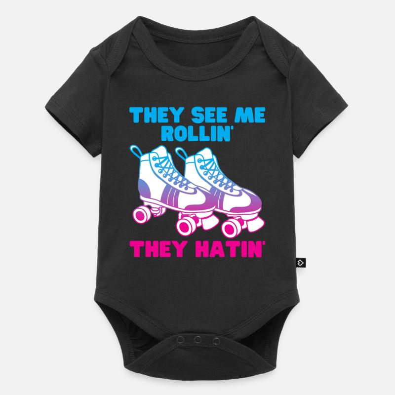 They see me rolling they hating - funny roller - Baby Premium short-sleeve bodysuit - black