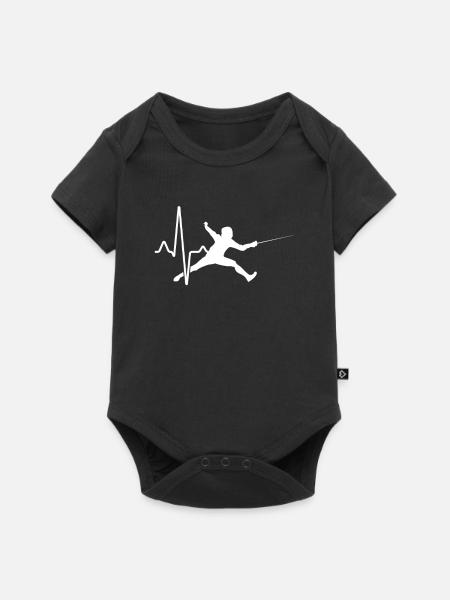 Fechten Herzschlag - Baby Premium Kurzarmbody - Schwarz