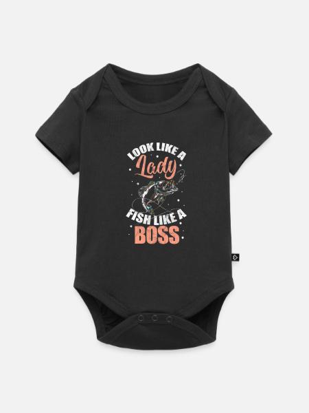 Anglerin - Baby Premium Kurzarmbody - Schwarz