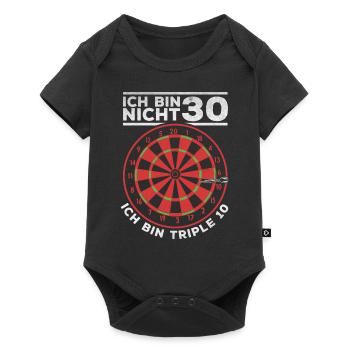 Ich bin nicht 30 Ich bin triple 10 - Geburtstag - Baby Premium Kurzarmbody - Schwarz - Vorne