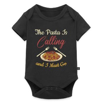 Die Pasta ruft und ich muss gehen - Baby Premium Kurzarmbody - Schwarz - Vorne