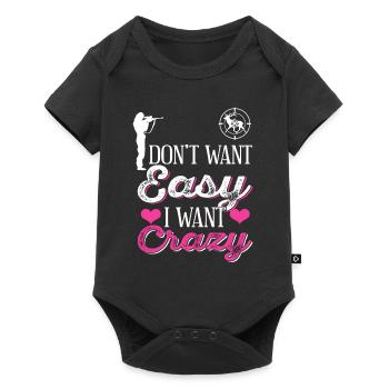 Vintage Ne veut pas facile Je veux chasse folle - Body à manches courtes Premium Bébé - noir - Devant