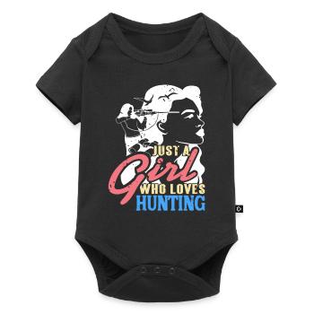 Vintage Juste une fille qui aime le t-shirt de chasse - Body à manches courtes Premium Bébé - noir - Devant