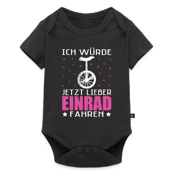 Ich würde jetzt lieber Einrad Unicycle - Baby Premium Kurzarmbody - Schwarz - Vorne