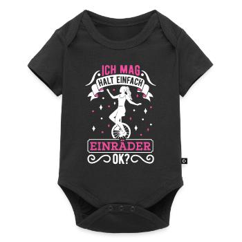 Ich mag halt einfach Einräder Einrad Unicycle - Baby Premium Kurzarmbody - Schwarz - Vorne