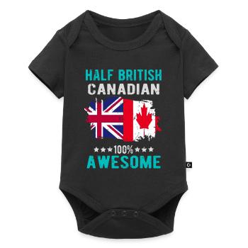 Moitié britannique moitié canadien - Body à manches courtes Premium Bébé - noir - Devant