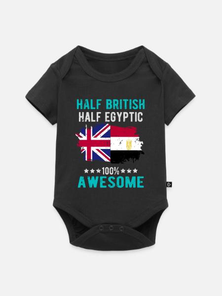 Halb Brite Halb Ägypter - Baby Premium Kurzarmbody - Schwarz