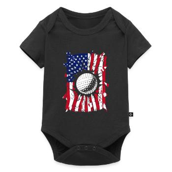 Golf Torn American Flag Golfer - Baby Premium short-sleeve bodysuit - black - Front
