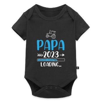 Papa 2023 Loading Schwangerschaft - Baby Premium Kurzarmbody - Schwarz - Vorne
