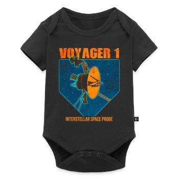 Voyager 1 Weltraum Sonde - Baby Premium Kurzarmbody - Schwarz - Vorne