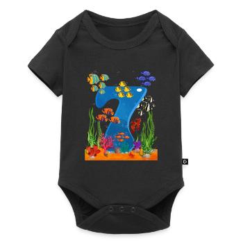 7 Geschenkidee zum Geburtstag - Baby Premium Kurzarmbody - Schwarz - Vorne