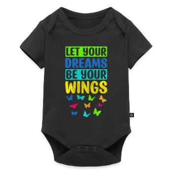 Laissez vos rêves être vos ailes inspirer la motivation - Body à manches courtes Premium Bébé - noir - Devant