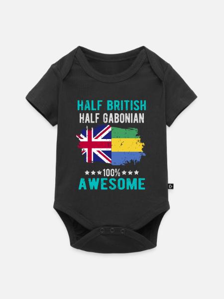 Halb Brite Halb Gabuner - Baby Premium Kurzarmbody - Schwarz
