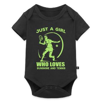 Just a girl who loves sunshine and tennis - Baby Premium short-sleeve bodysuit - black - Front