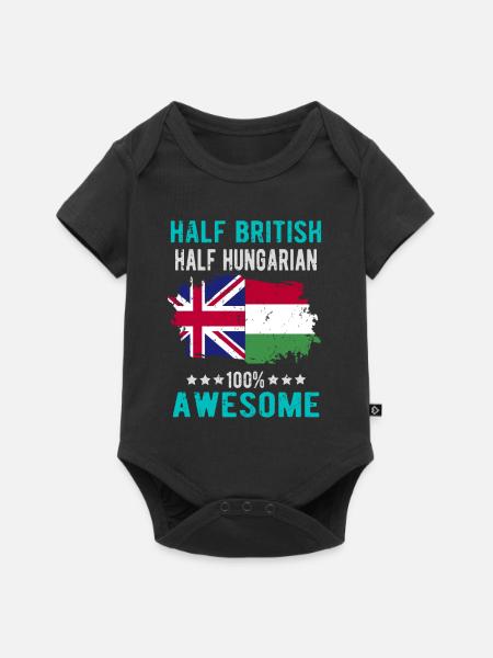 Halb Brite Halb Ungar - Baby Premium Kurzarmbody - Schwarz
