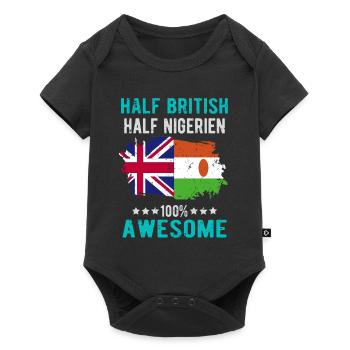 Half British Half Nigrer - Baby Premium short-sleeve bodysuit - black - Front
