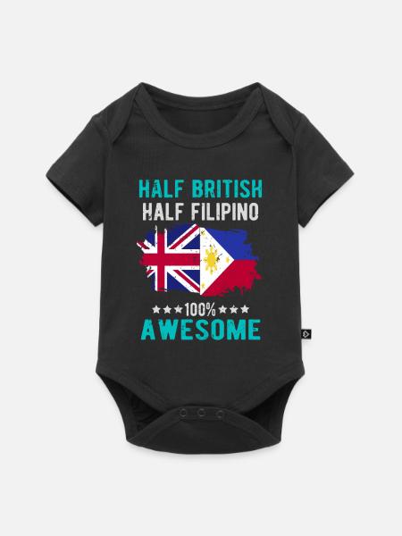Halb Brite Halb Philippiner - Baby Premium Kurzarmbody - Schwarz
