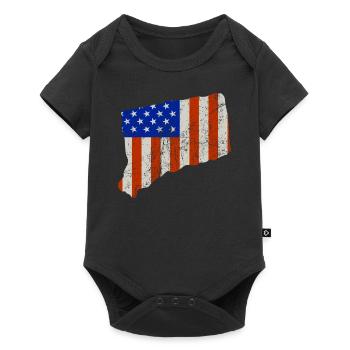 Connecticut State of Usa flag gift - Baby Premium short-sleeve bodysuit - black - Front