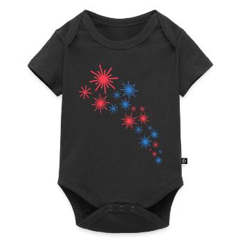 Sternenhimmel In Blau Und Rot - Baby Premium Kurzarmbody - Schwarz - Vorne