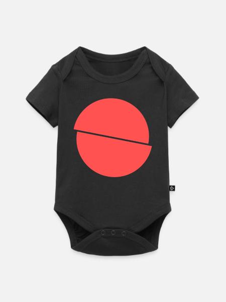 Halbe Kreise Rotes Design - Baby Premium Kurzarmbody - Schwarz
