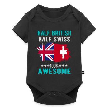 Mi-Britannique, mi-Suisse - Body à manches courtes Premium Bébé - noir - Devant