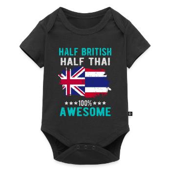 Half British Half Thai - Baby Premium short-sleeve bodysuit - black - Front