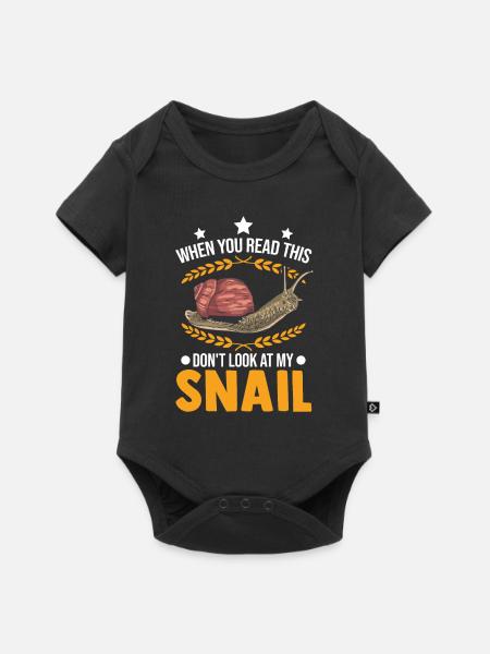 Schnecke Geschenk Weinbergschnecke - Baby Premium Kurzarmbody - Schwarz