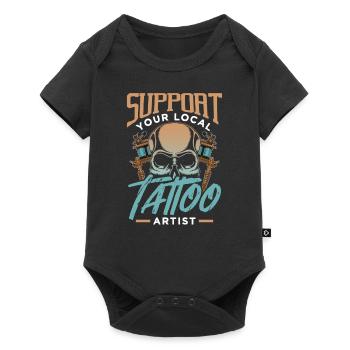 Soutenez votre tatoueur local tatoueur - Body à manches courtes Premium Bébé - noir - Devant