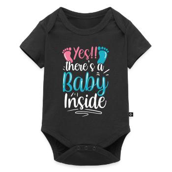 Ja Da Ist Ein Baby Drin Baby Inside Schwanger Süß - Baby Premium Kurzarmbody - Schwarz - Vorne