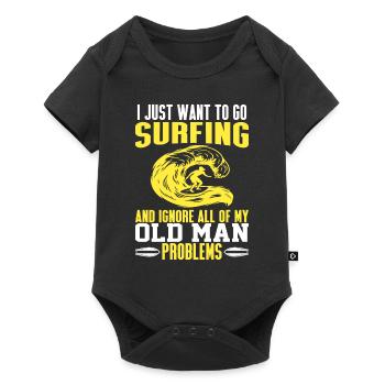 Je veux juste aller surfer - Surf Grandpa - Body à manches courtes Premium Bébé - noir - Devant